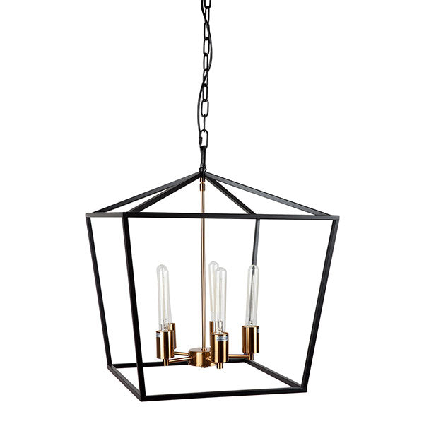 Black Café Lighting Le Mans ES 5-Light Pendant - Perfect for Restaurants, Coffee Shops, and Home Dining Room Decor