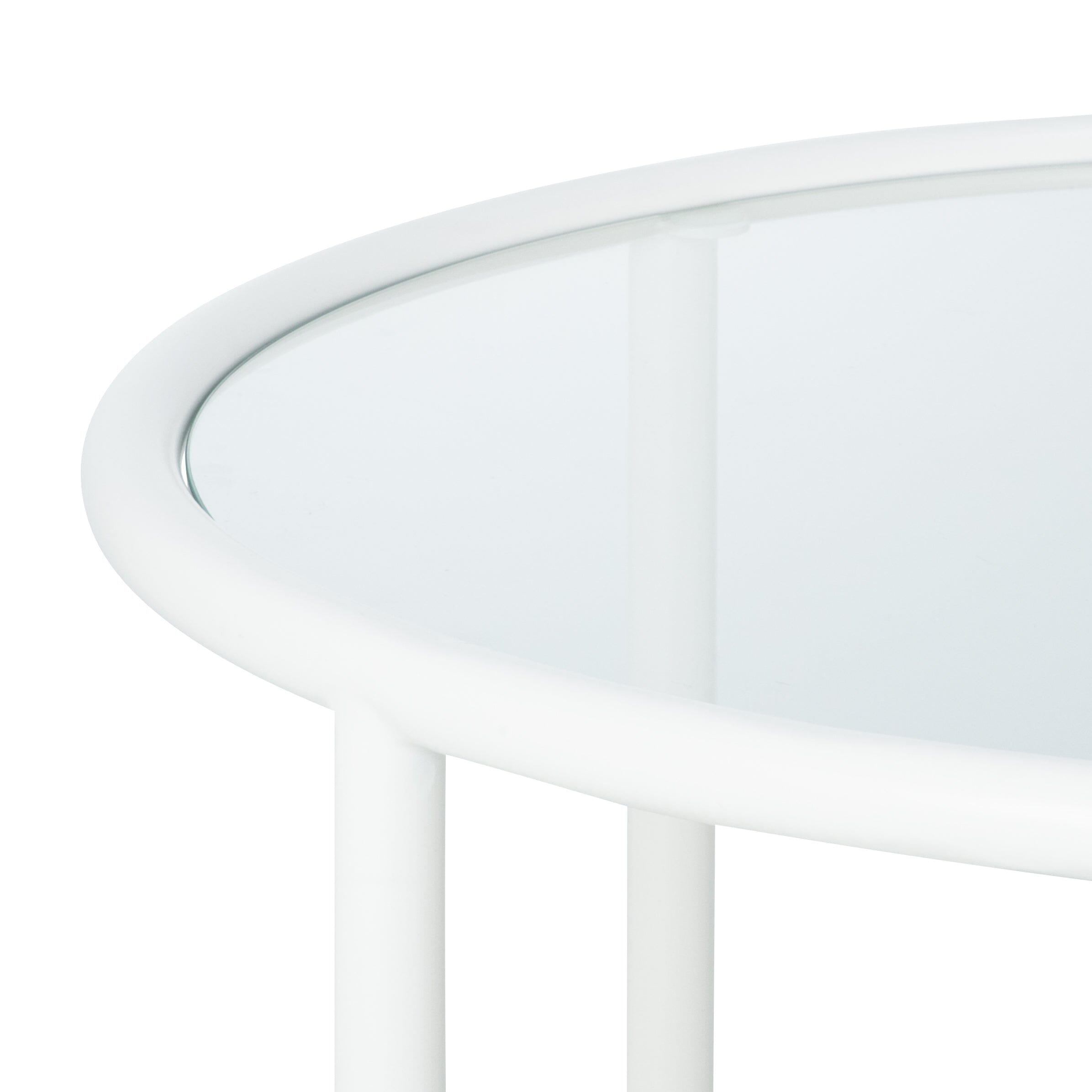 Round White Coffee Table by Cestbeau - Modern Living Room Centerpiece for Home Decor & Entertaining