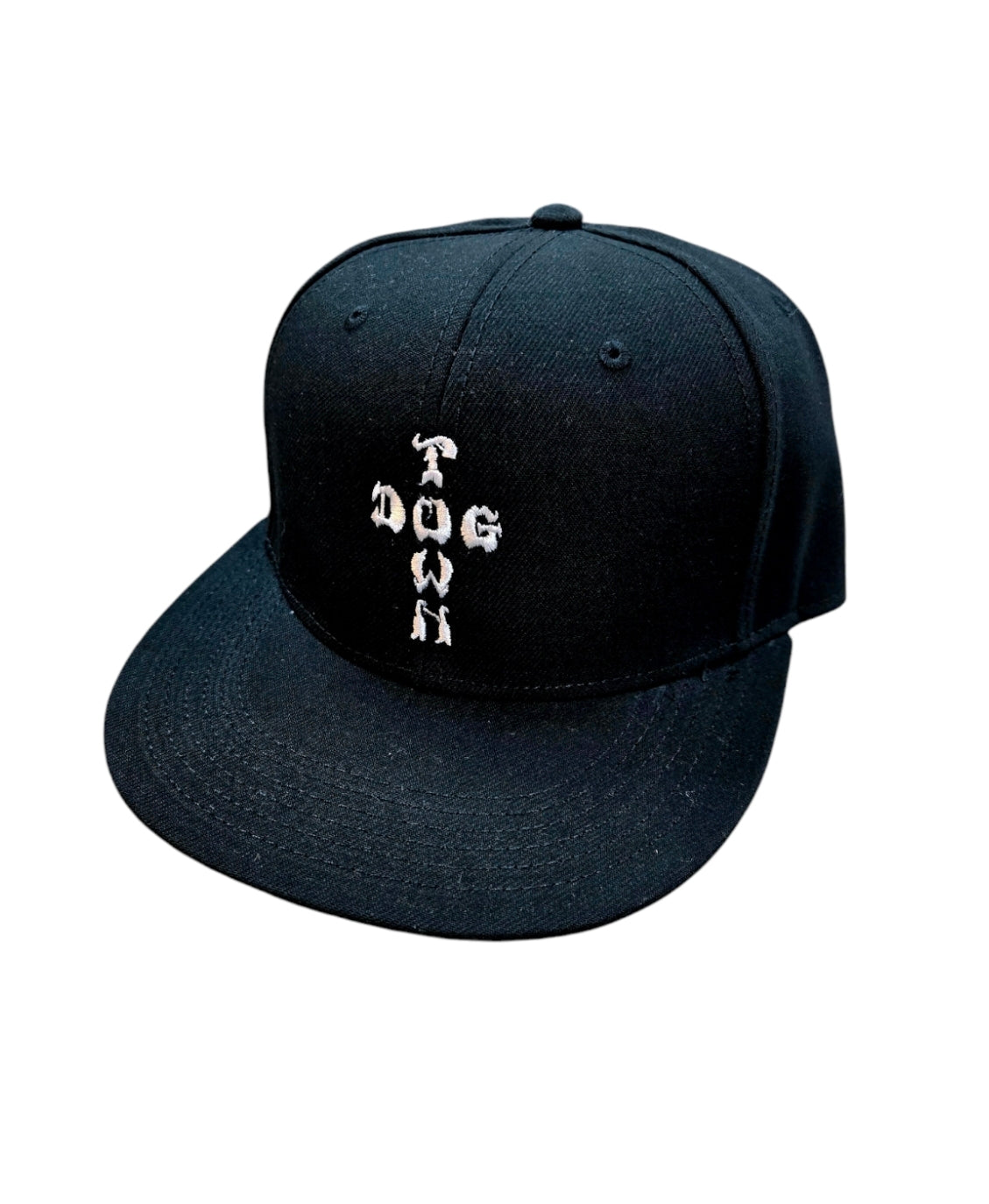 Dogtown Full Canvas Embroidered Snapback Hat with Cross Logo - Black | Stylish Streetwear Accessory for Men & Women | Perfect for Casual Outfits, Skateboarding, and Urban Fashion