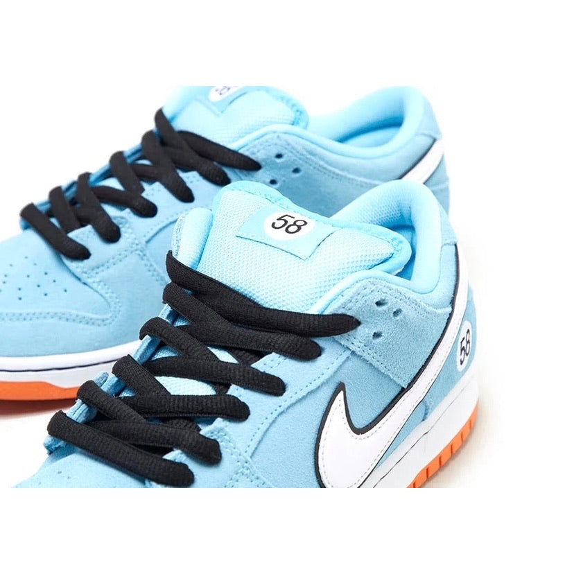 Nike SB Dunk Low Pro Club 58 Sneakers - Gulf Blue, Chill White & Safety Orange Colorway - Perfect for Skateboarding, Streetwear & Casual Outfits
