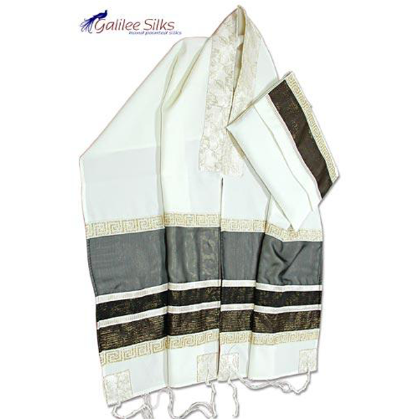 Elegant Gray Tallit Prayer Shawl for Bar Mitzvah - Custom Handmade Tzitzit Jewish Prayer Scarf for Men & Boys - Perfect for Synagogue, Weddings & Religious Ceremonies