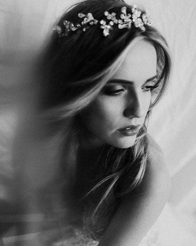 Elegant Bridal Hair Vine with Crystal and Pearl Accents – Kezani Dionyia Headpiece for Weddings, Prom & Special Occasions