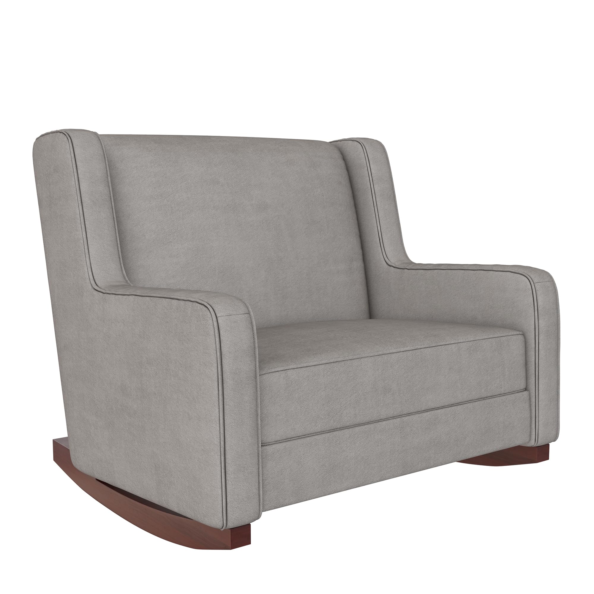Baby Relax Hadley Double Rocker Chair - Comfortable Nursery Glider for Breastfeeding & Baby Bonding, Taupe - Perfect for Nurseries, Bedrooms & Living Rooms
