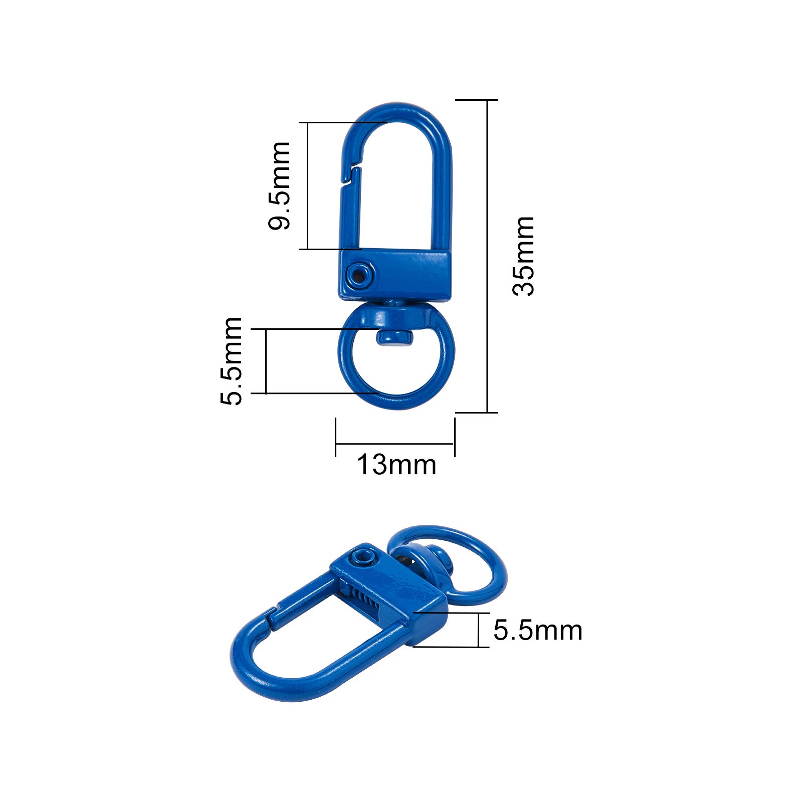 12 Colors Metal Lobster Claw Clasps for Keychains & DIY Crafts - 1.3