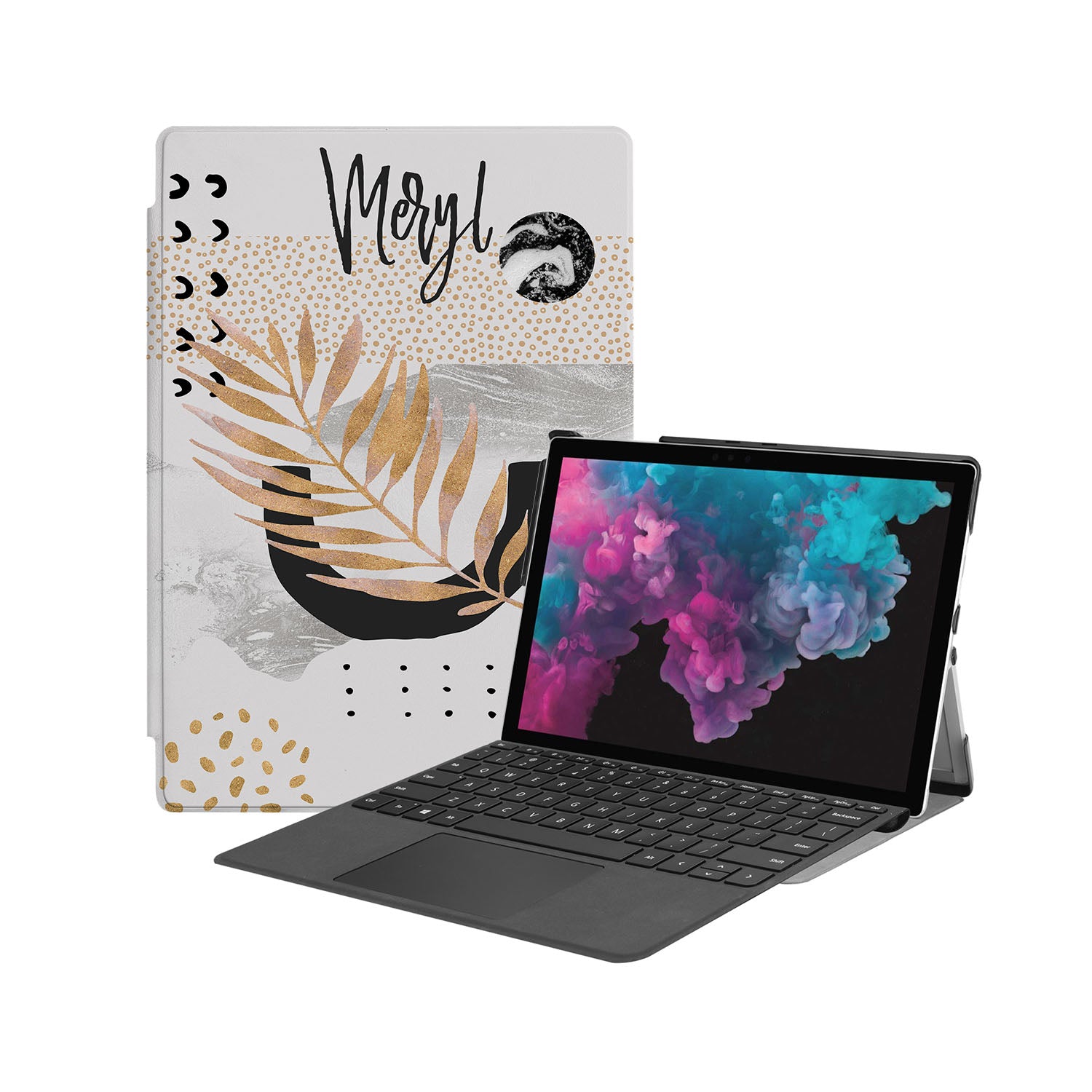 Microsoft Surface Case - Premium Marble Flower Design Protective Cover for Surface Pro/Book/Laptop | Slim & Durable for Work, School & Travel