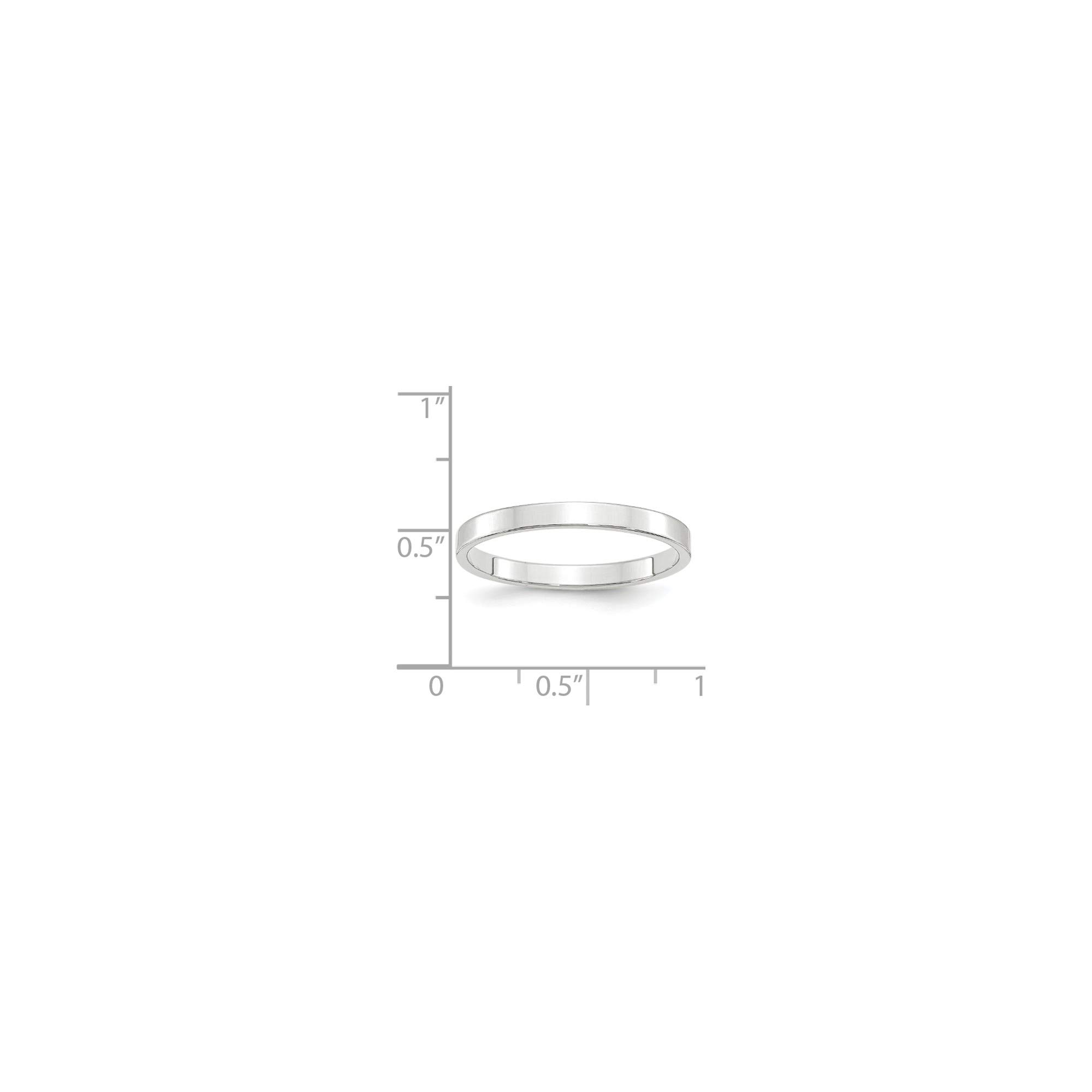 14K White Gold 2.5mm LTW Flat Band Ring - Size 5.5 - Dainty Minimalist Wedding Band for Women - Perfect for Engagement, Anniversary, or Everyday Wear