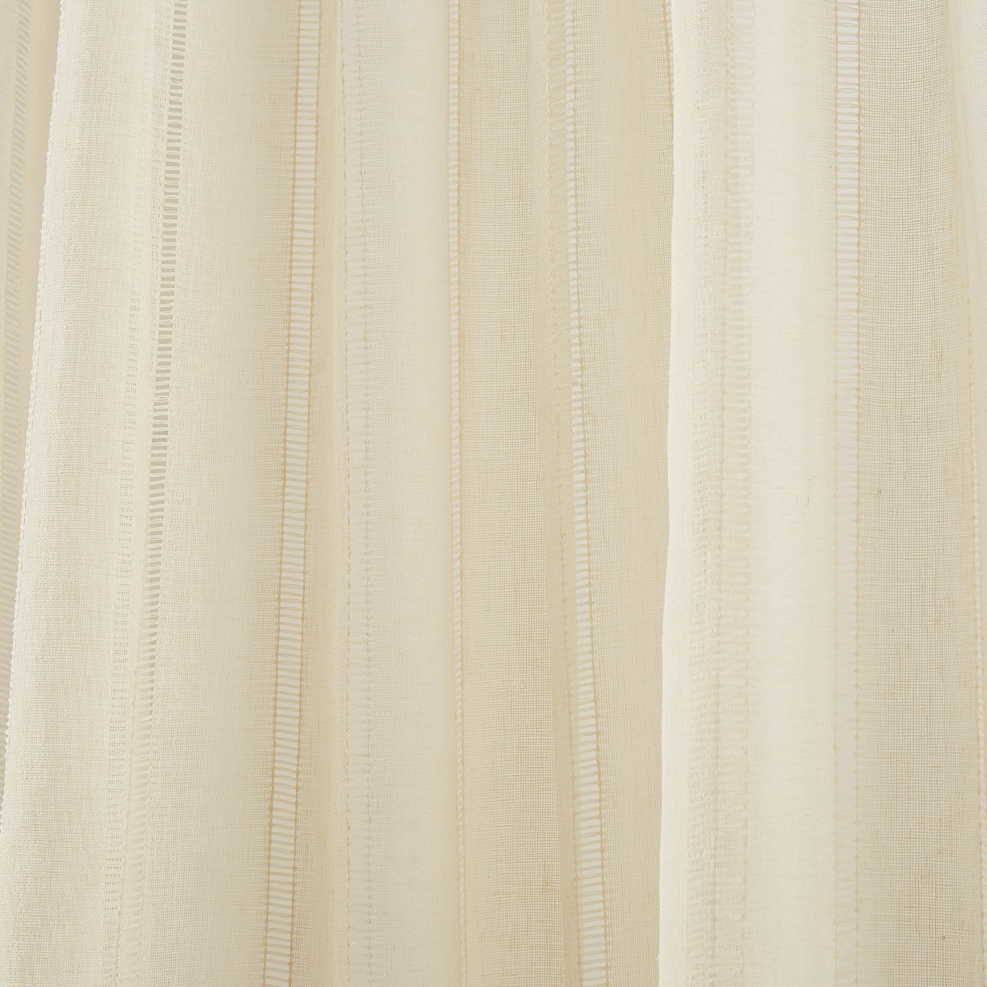 Calia Textured Stripe Sheer Window Curtain Panels - Light Filtering Privacy Drapes for Living Room & Bedroom