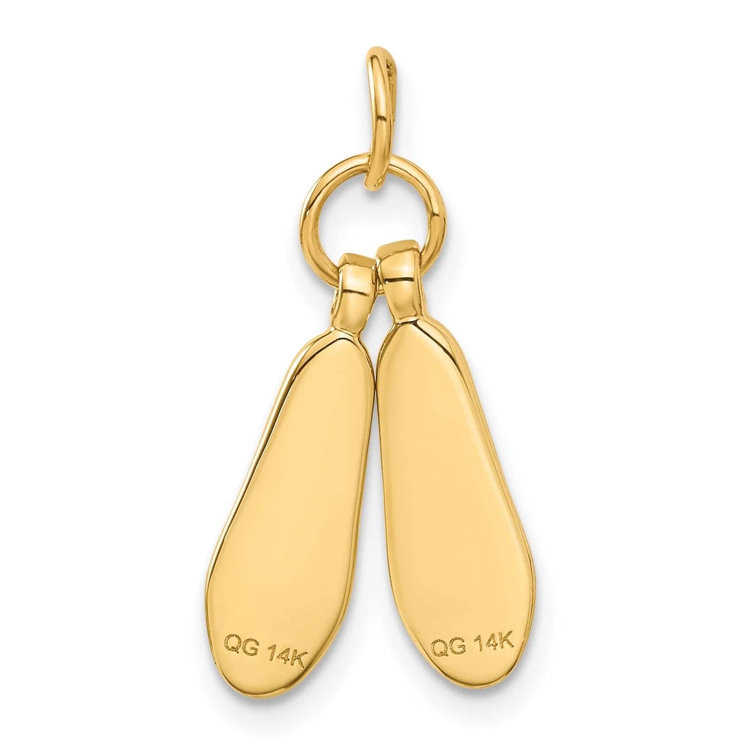 14K Yellow Gold 3D Ballet Slippers Pendant Necklace - Elegant Dance Jewelry Gift for Ballerinas & Dance Lovers - Perfect for Performances, Recitals & Special Occasions