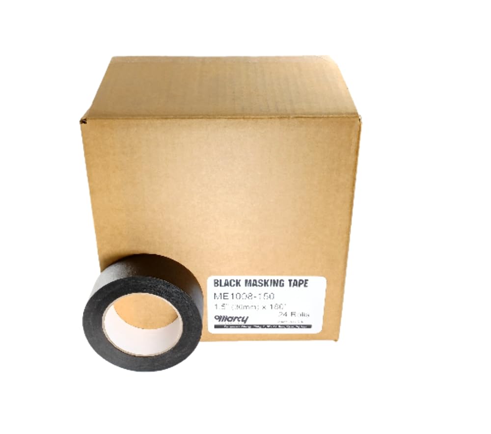 Premium Marcy No Residue Black Masking Tape - 24 Rolls, 1.5