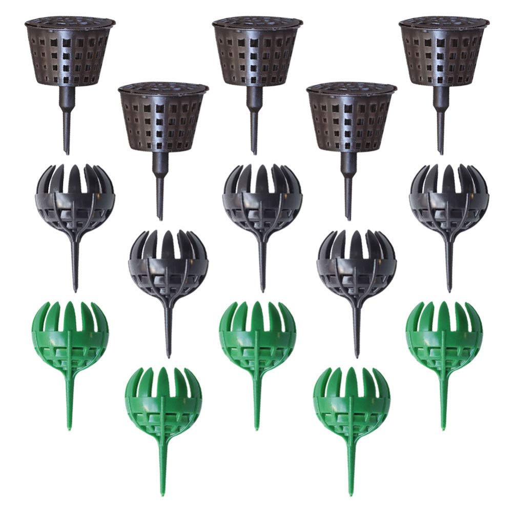 DOITOOL 15pcs Fertilizer Mesh Baskets - Portable Garden Nursery Pots with Lid, Planting Nutrition Cups for Succulents, Orchids & Bonsai - Ideal for Indoor Gardening, Aquarium Plants & Hydroponics
