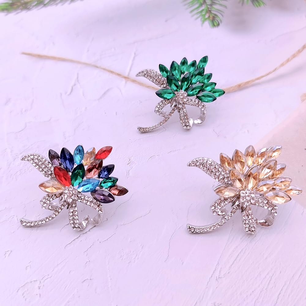 Elegant Floral Brooch for Women - Crystal Rhinestone Corsage Pin for Wedding, Bouquet & Special Occasions | YEFUNLIY Fashion Jewelry Accessory