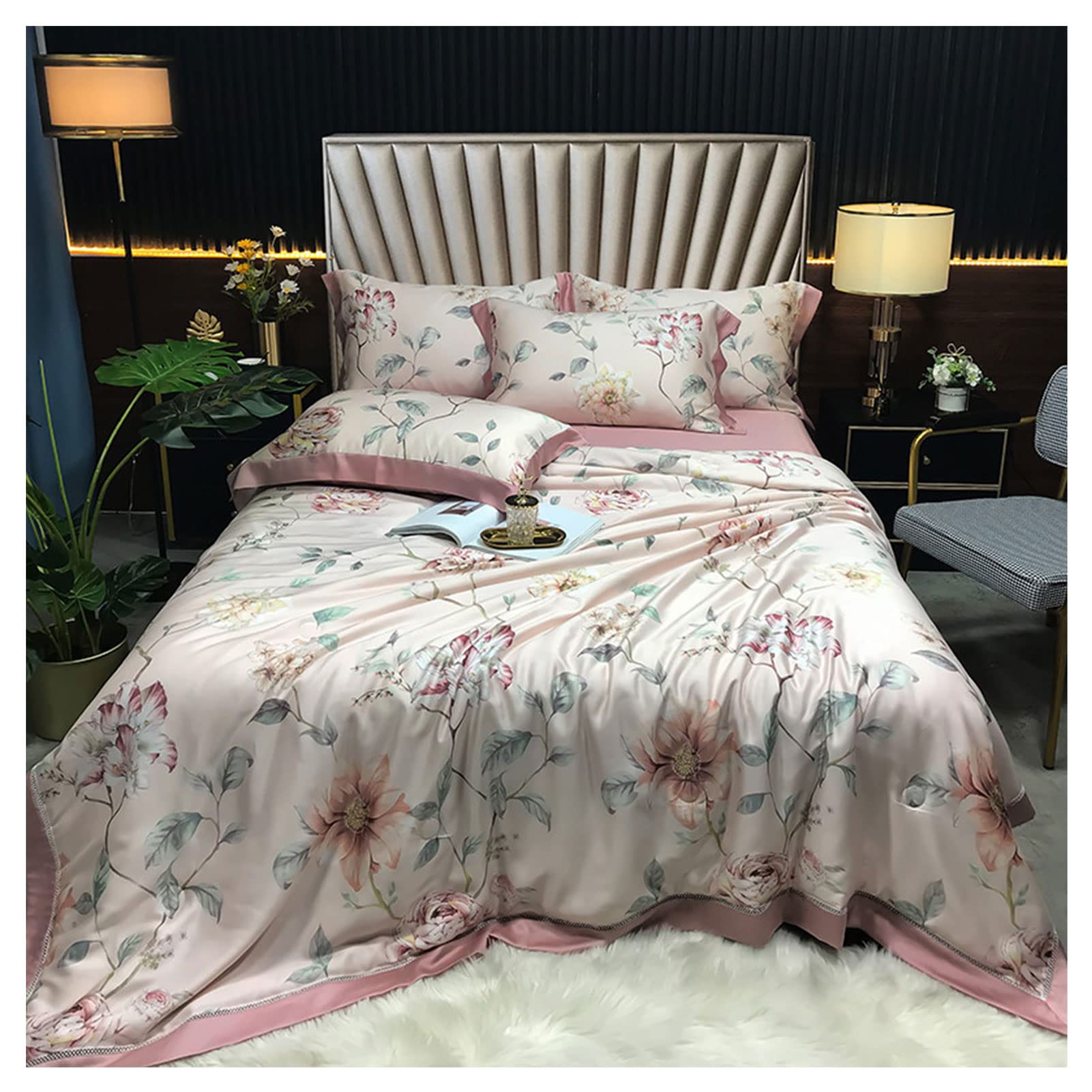 Premium 80 Tencel Summer Cooling Quilt - Natural Luxury Ice Silk Comforter for Air Conditioning (D-200 x 230CM) - Ideal for Hot Sleepers & Bedroom Cooling in Summer
