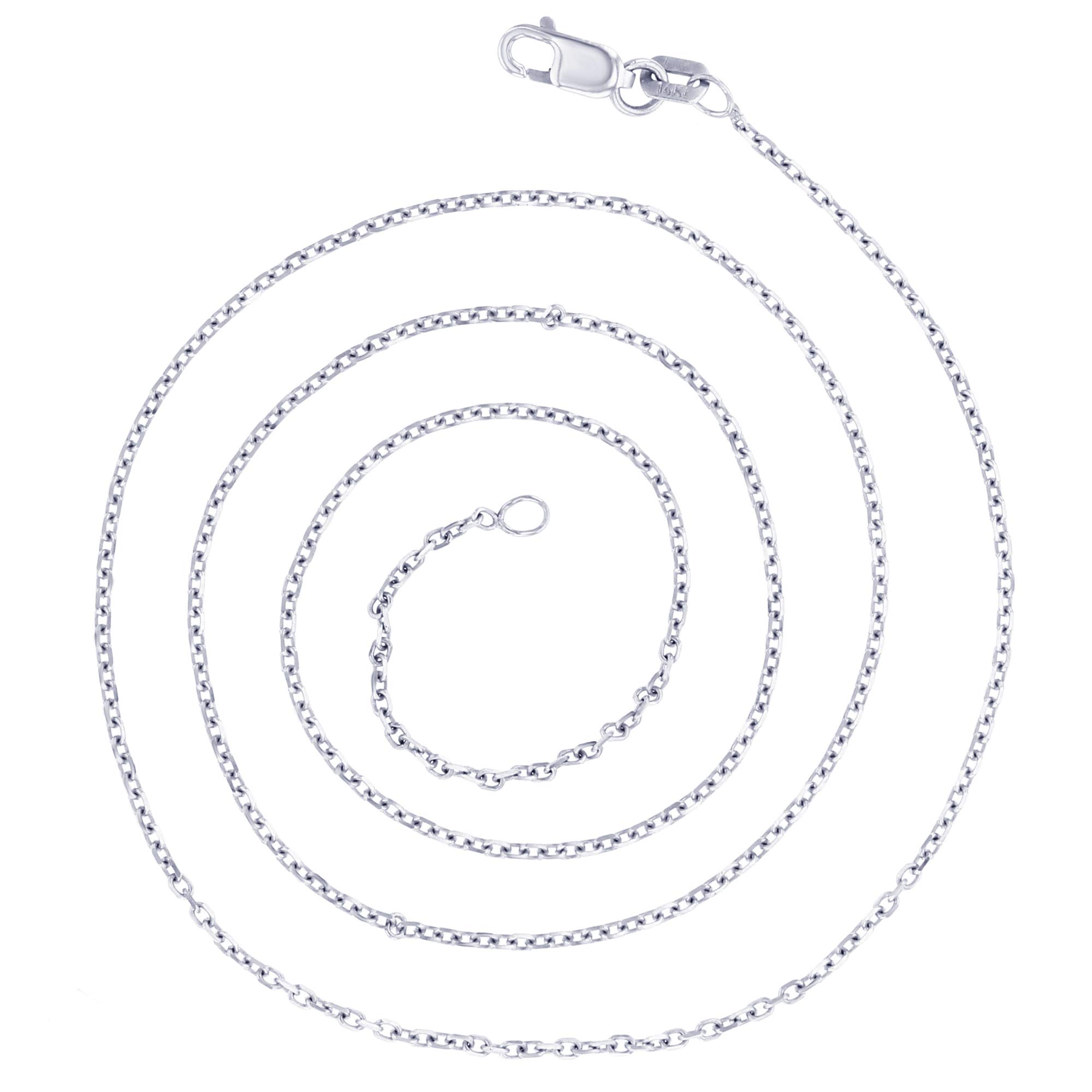 14K Yellow Gold Solid 1mm-2.20mm Diamond Cut Cable Chain Necklace with Lobster Claw Clasp | Italian Gold Jewelry for Men & Women | Perfect for Everyday Wear, Gifts & Special Occasions