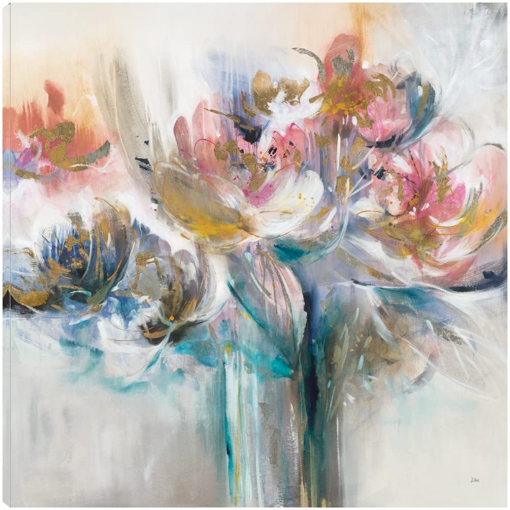 Blissful Moments Fine Art Canvas Wall Decor by Artist K. Nari - 32x32 Inch Ready-to-Hang Painting for Living Room, Bedroom, Office & More - Perfect for Home Decor, Housewarming Gifts & Interior Design