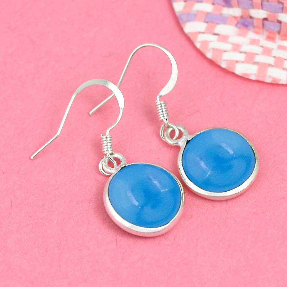 12.45 Carat Round Natural Gemstone Earrings for Women - Handmade Boho Dangle Birthstone Jewelry, Perfect Gift for Wife, Girlfriend, Her | Wedding, Anniversary, Birthday, Party, Everyday Wear