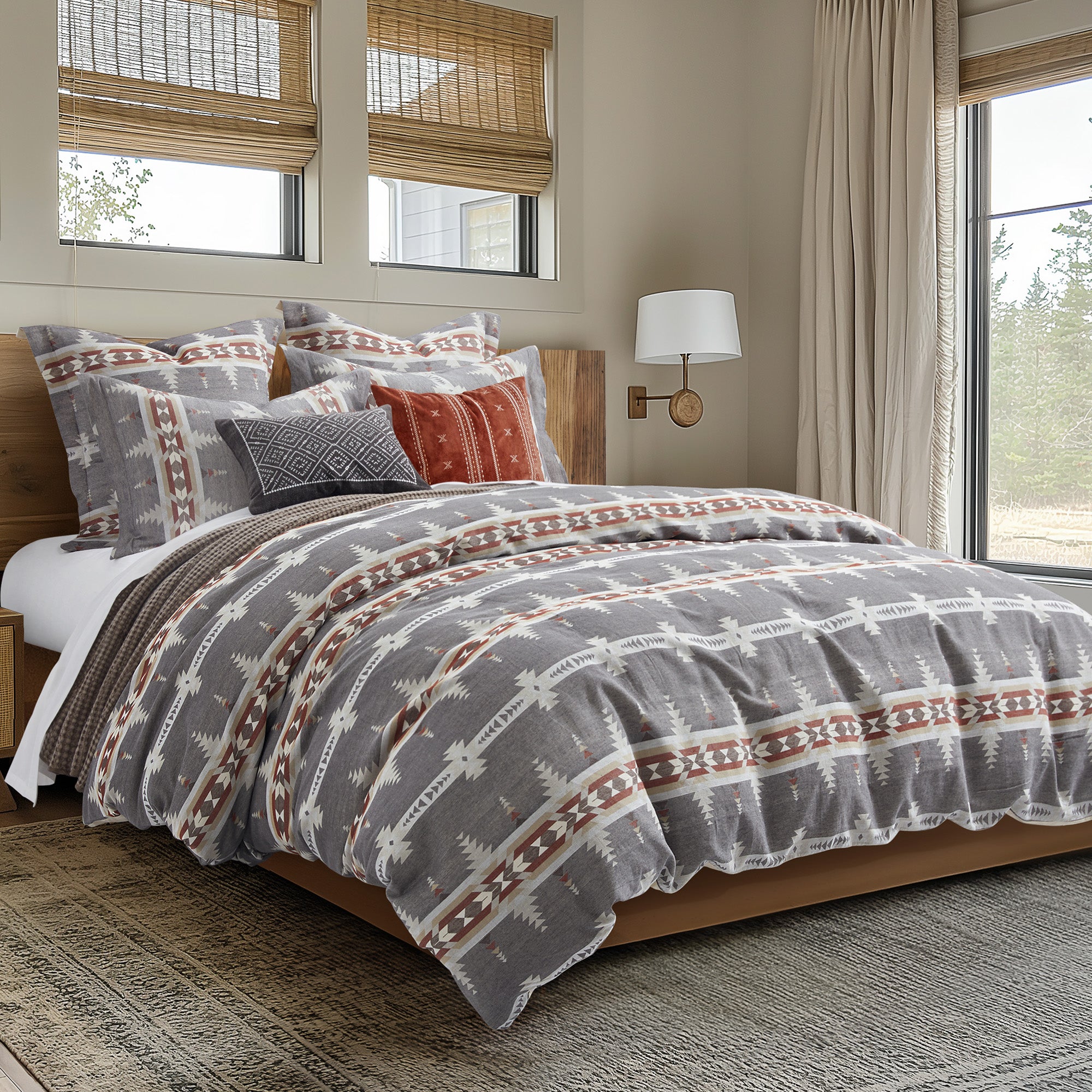 Premium Corrales Euro Sham with Flange - Unquilted Decorative Pillow Cover Set of 2 - Perfect for Bedroom, Living Room & Guest Room Decor