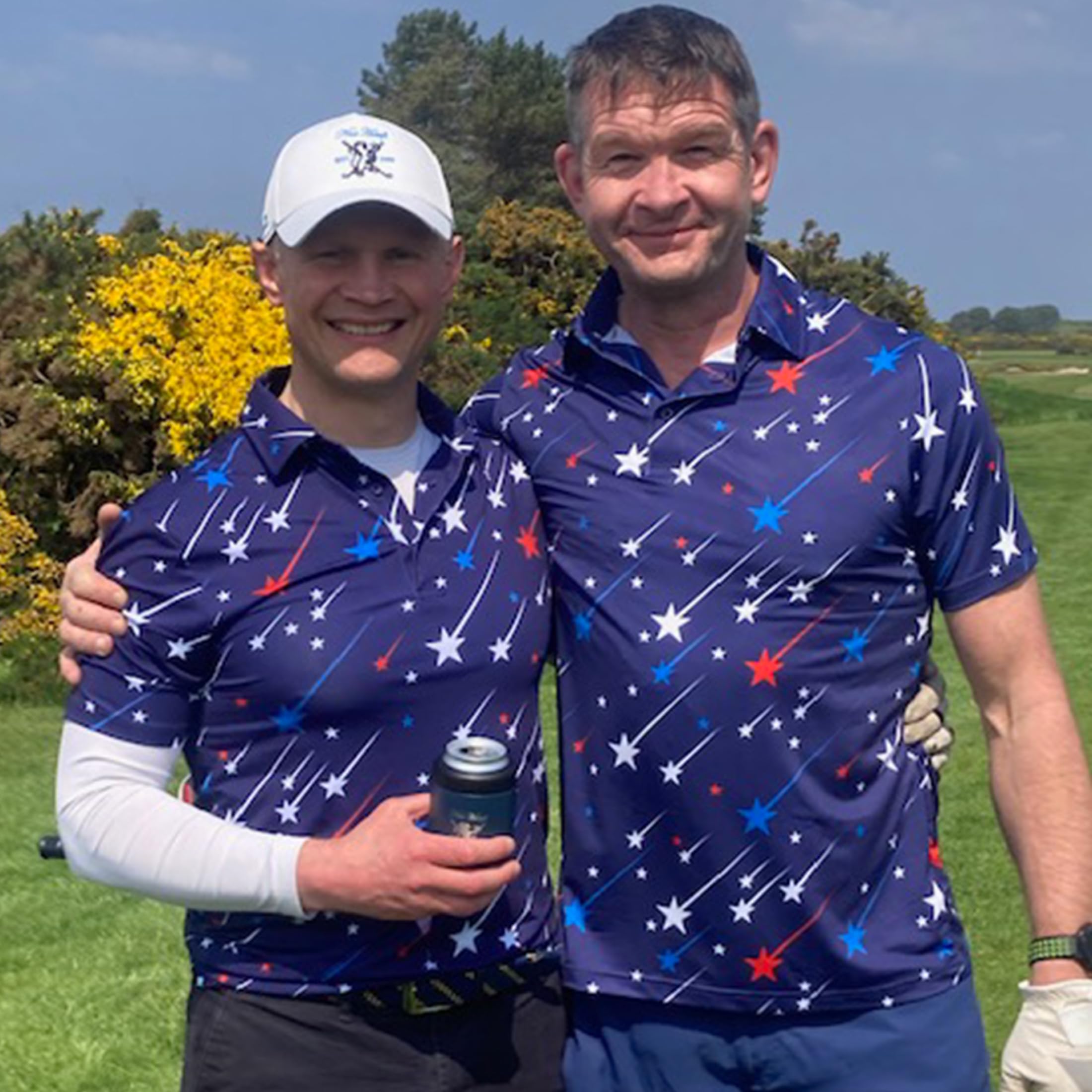 Royal & Awesome American Flag Golf Shirt - Patriotic USA Golf Polo for Men | Perfect for 4th of July, Memorial Day & Golf Tournaments