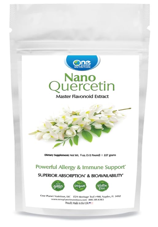 Nano Quercetin Powder 8 oz (227 Servings) | Premium Sophora Japonica Extract for Enhanced Absorption | Immune Support & Antioxidant Benefits | Non-GMO, Vegan Supplement | Perfect for Daily Wellness & Immune Boosting
