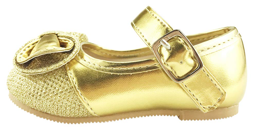 **The Doll Maker Gold Sparkle Mary Jane Shoes – Elegant & Comfortable Flats for Women, Girls – Perfect for Weddings, Parties & Everyday Wear**