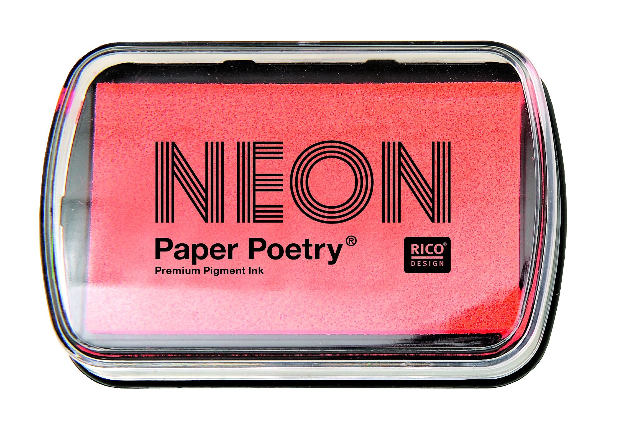 Neon Ink Pad - Vibrant Red for Stamping, Scrapbooking & DIY Crafts | High-Quality Non-Toxic Ink for Paper, Fabric & Wood Projects