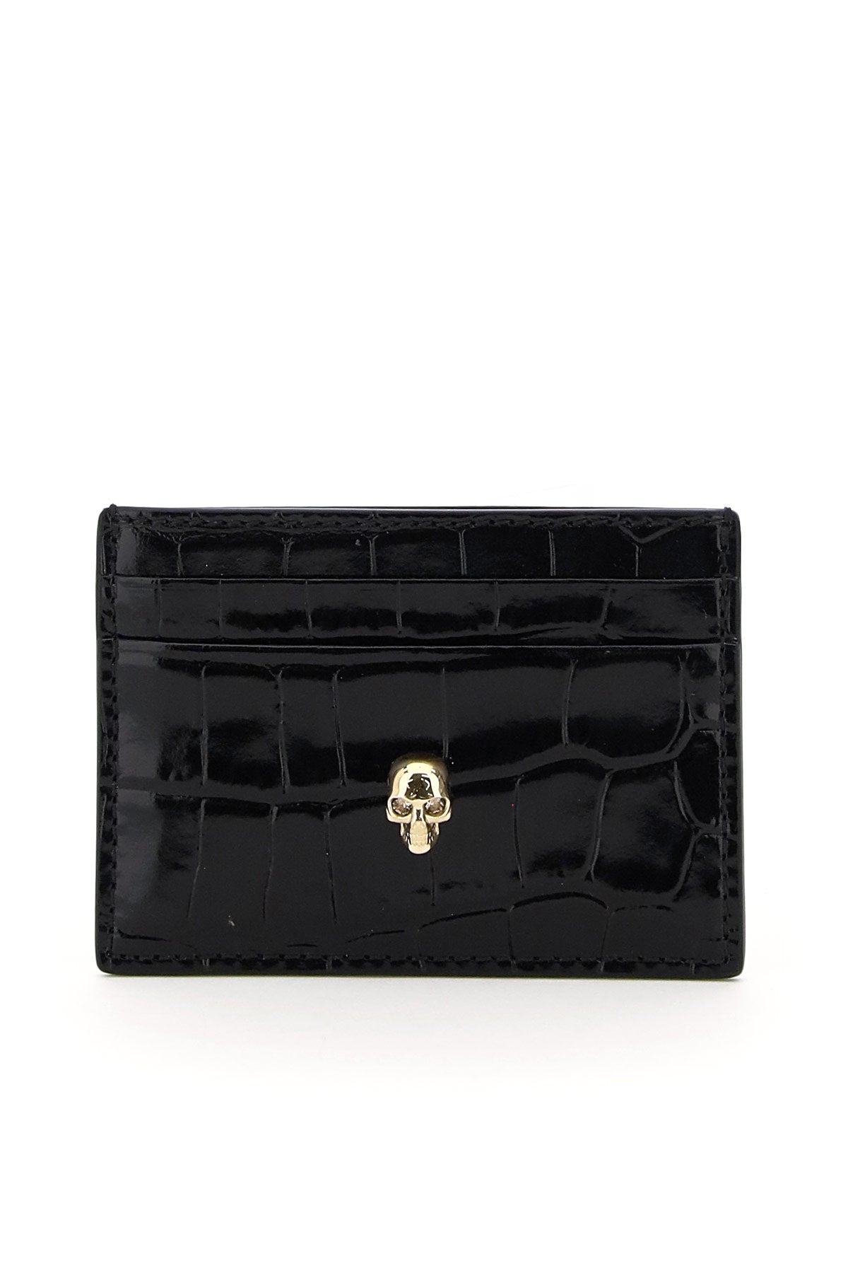 Alexander McQueen Skull Card Holder - Luxury Leather Wallet for Credit Cards & ID - Perfect for Men & Women - Stylish Gift for Travel & Everyday Use