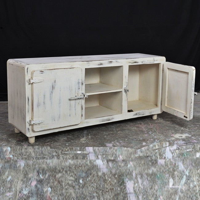 Solid Wood Rolling Coffee Table with Storage - Modern Rectangle Fridge Door Side Table on Wheels - Perfect for Living Room, Dorm & Small Spaces