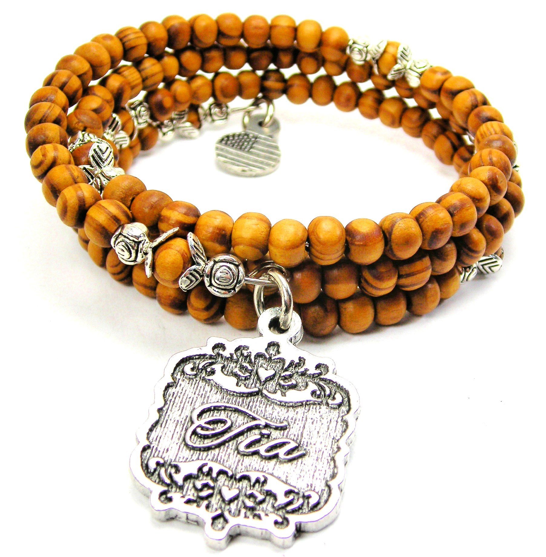 Victorian Scroll Wood Wrap Bracelet for Women - Handmade Adjustable Boho Chic Jewelry - Perfect for Weddings, Parties & Everyday Wear