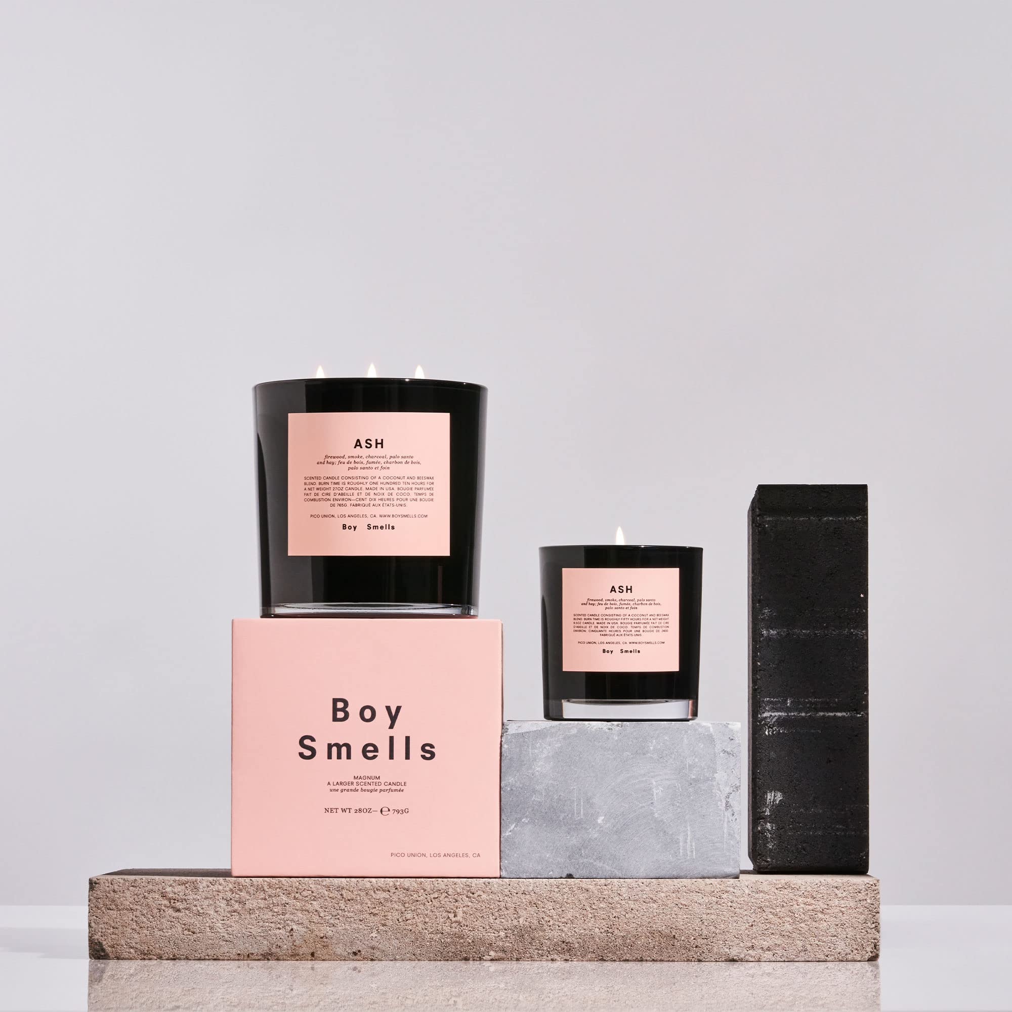 Boy Smells Ash Scented Candle - Coconut Beeswax Soy Blend for Men & Women | 27oz Aromatherapy Home Candle with 110-Hour Burn Time | Perfect for Relaxation, Meditation & Cozy Evenings