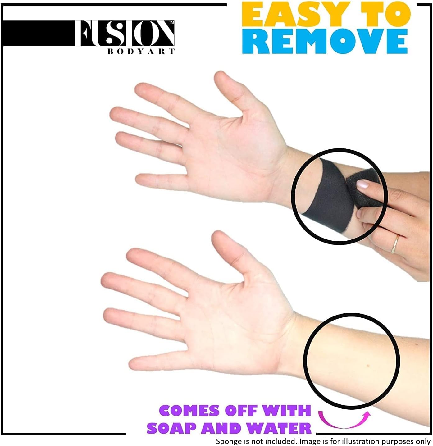 Fusion Body Art Professional Paraffin White Face Paint (32gm) - Water Activated, Hypoallergenic, Non-Toxic, Vegan & FDA Compliant | Perfect for Halloween, Cosplay, Theater & Body Art Makeup