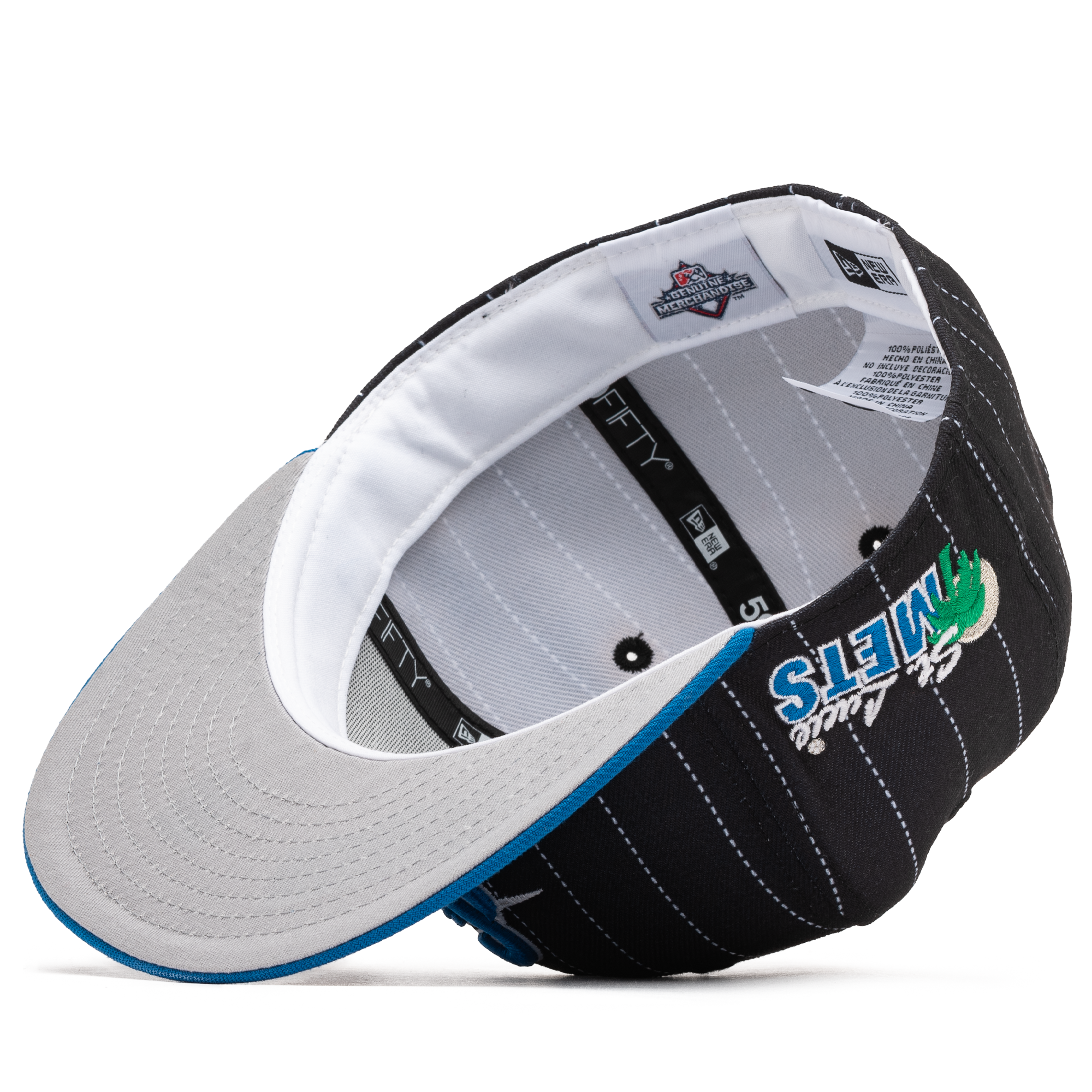 New Era x Politics St. Lucie Mets 59FIFTY Fitted Hat - Black/Blue Baseball Cap for Men - Official MLB Team Merchandise - Perfect for Games, Collecting & Streetwear Fashion