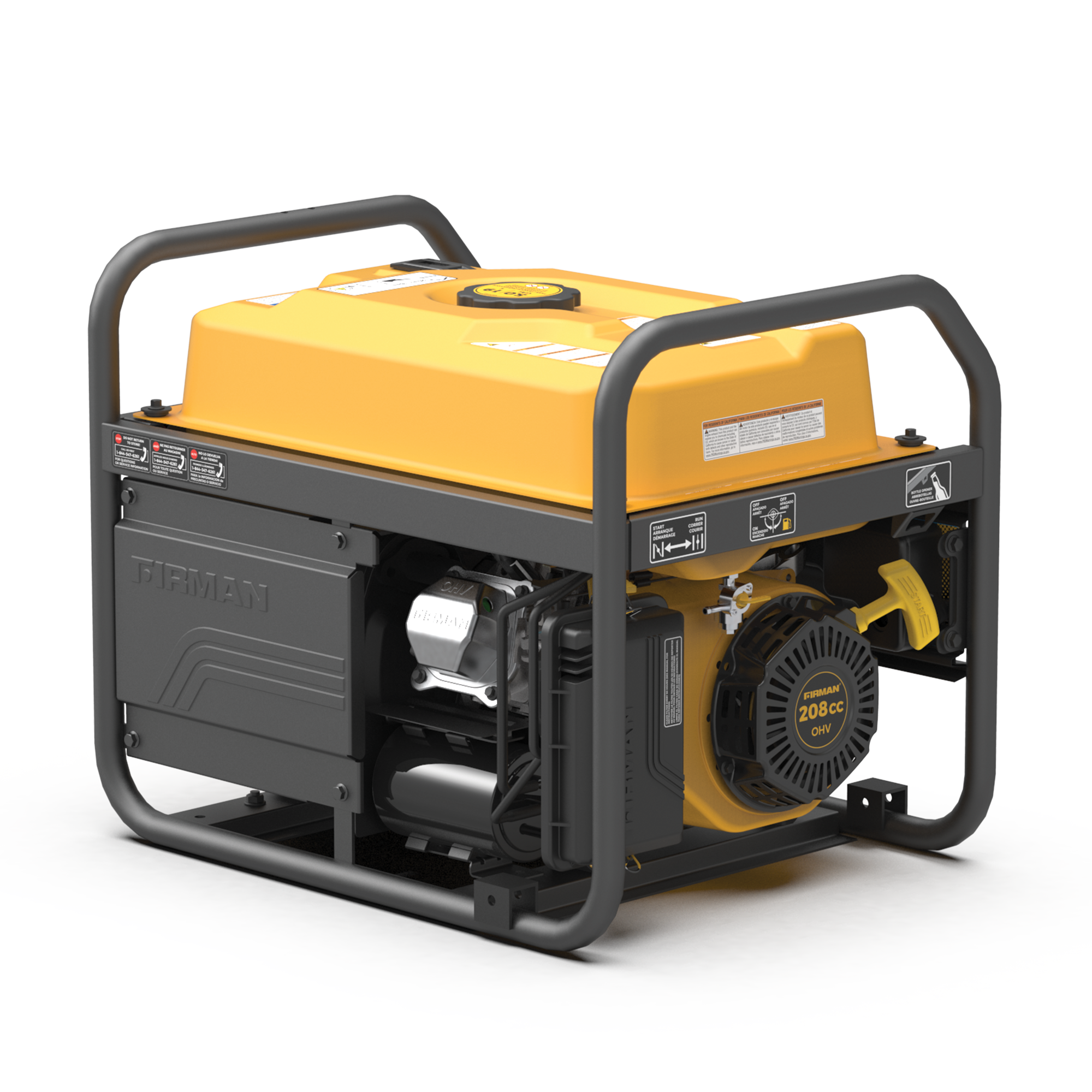 4550W Portable Gas Generator with Recoil Start - Reliable Power for Camping, Emergencies & Outdoor Activities