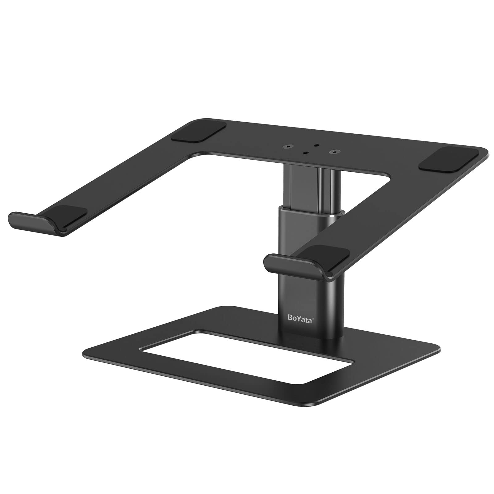 BoYata Ergonomic Aluminum Laptop Stand - Height Adjustable Computer Holder for Desk, Compatible with MacBook Pro/Air, Dell, Lenovo, HP, Samsung, 11-17