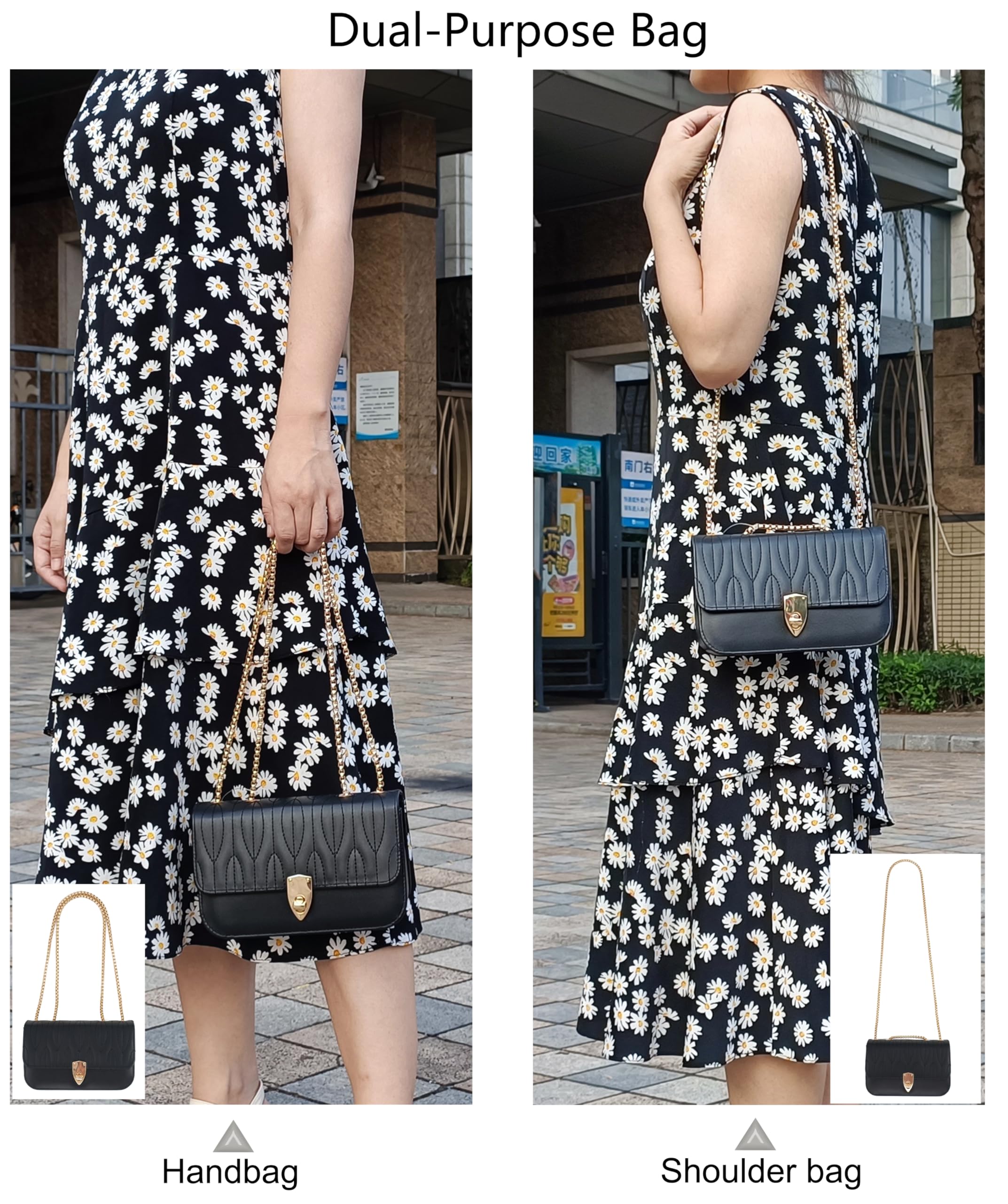 PORT&LOTUS Mini Shoulder Bag for Women - PU Leather Small Crossbody Purse, Little Tote Handbag - Perfect for Everyday Use, Travel, Shopping & Date Night