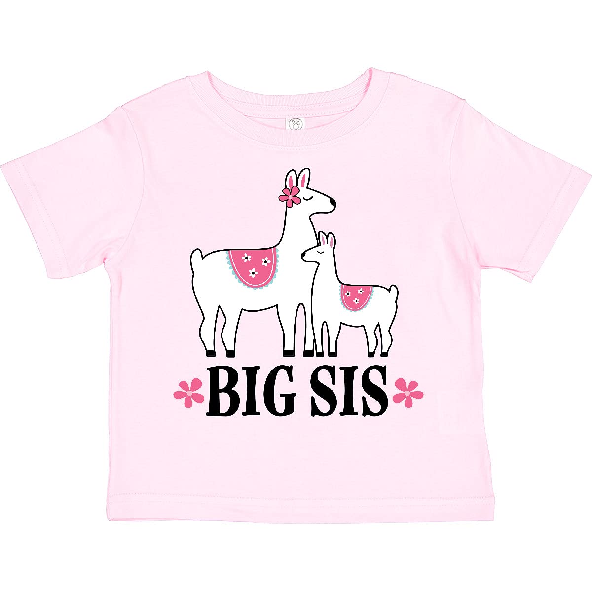 Inktastic Big Sis Girls Llama Sister Toddler T-Shirt - Cute Matching Sibling Outfit for Family Photos & Special Occasions