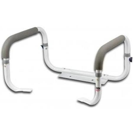 Lumex 6433A 2 Silver Collection Commode Chair with Drop Arm & Steel Frame - Adjustable Height 18.75 to 22.75 Inch - Removable Back Bar for Elderly & Disabled - Home & Hospital Use