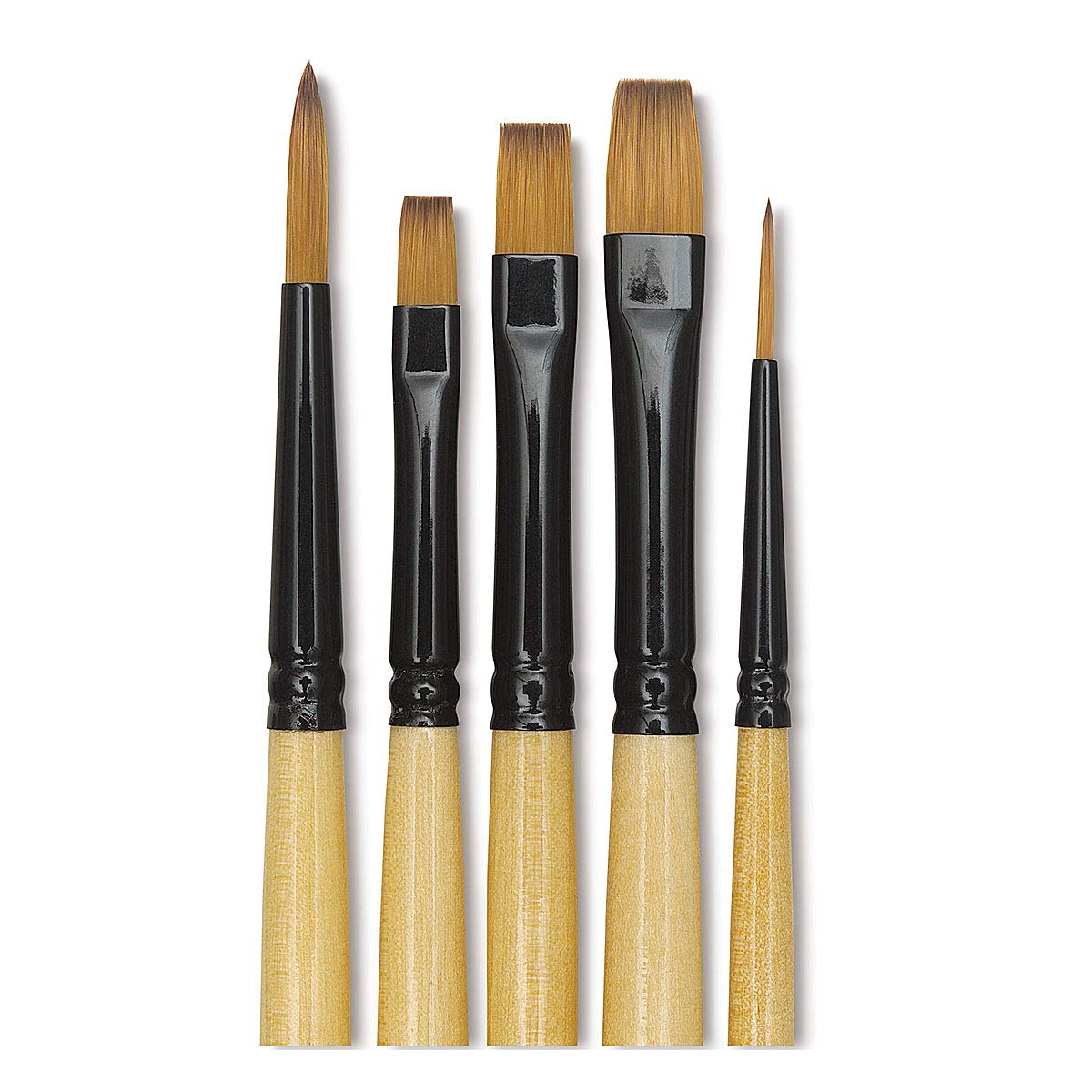 Premium Dynasty Black Gold Decor Watercolor Brush Set - 5 Piece Artist Paint Brushes for Professional & Beginners - Perfect for Canvas, Paper, and DIY Art Projects