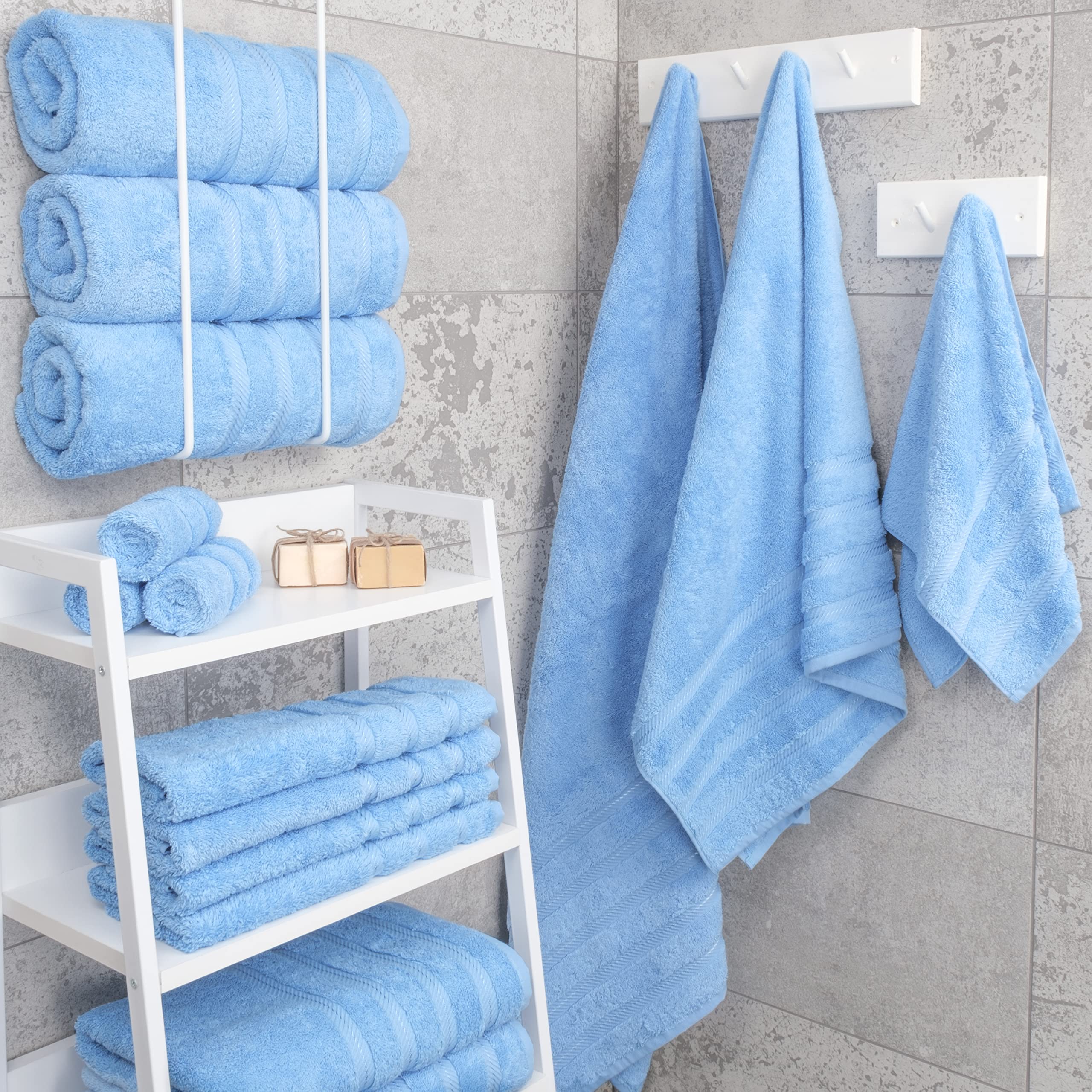 Premium 6-Piece Soft Linen Towel Set with 4 Bath & 4 Hand Towels - Luxury Spa & Bathroom Essentials for Home, Hotel & Gift Giving