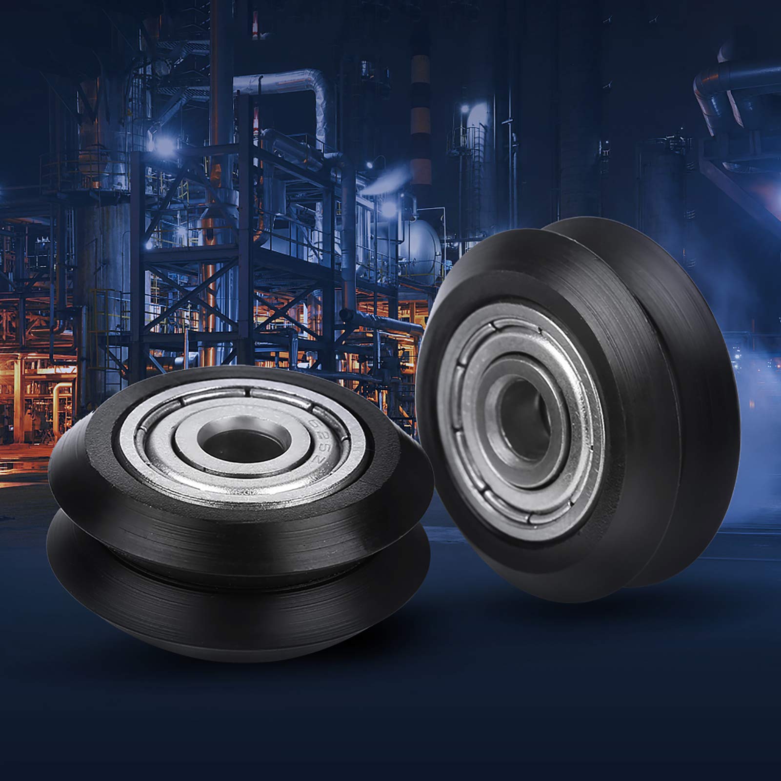 FTVOGUE 20pcs V-Groove Wheels with 5mm Bore & 625 Bearings - Compatible with CNC Machines & 3D Printers - Ideal for Smooth Motion Control in DIY Robotics and Automation Projects