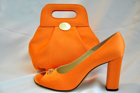 Italian Satin Women's Shoes & Handbag Set - Elegant Ladies Dress Shoes & Matching Purse for Weddings, Parties & Special Occasions