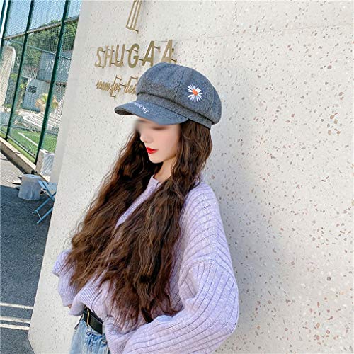 WPYYI Synthetic Corn Hair High Ponytail Wig Hat - Long Curly Hair Extension with Light Gray Hat & Tea Brown Wig for Women | Perfect for Cosplay, Costume Parties & Everyday Fashion