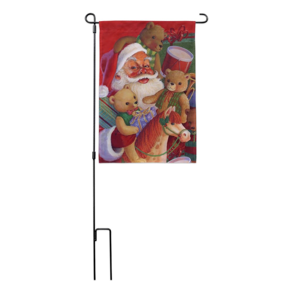Santa Teddy Bears Christmas Holiday Garden Yard Flag - Festive Outdoor Decor for Holiday Season