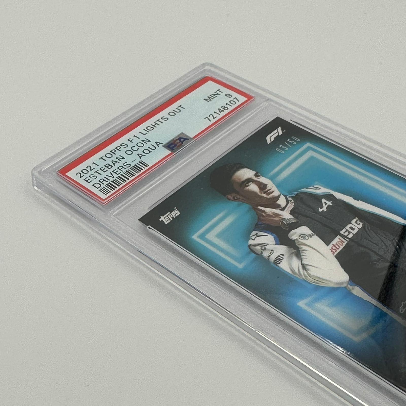 PSA 9 Graded 2003 Esteban Ocon #50 Aqua Parallel Racing Card - Perfect for Collectors, Sports Memorabilia Fans & F1 Enthusiasts