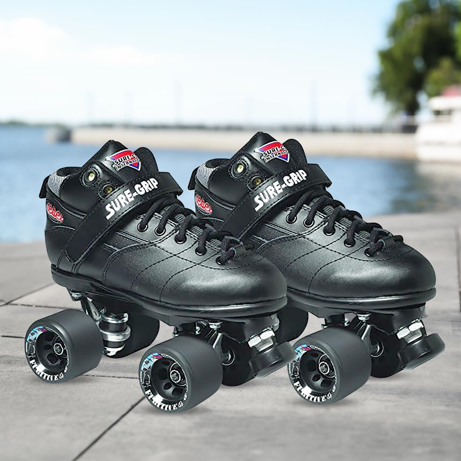 Sure-Grip Rebel Derby Roller Skates for Men & Women - 62mm Polyurethane Wheels for Smooth Ride - Super X Plate for Extended Support - Indoor & Outdoor Skating - Beginner Friendly Roller Skates - Perfect for Rink, Park, Street Skating and Derby Training