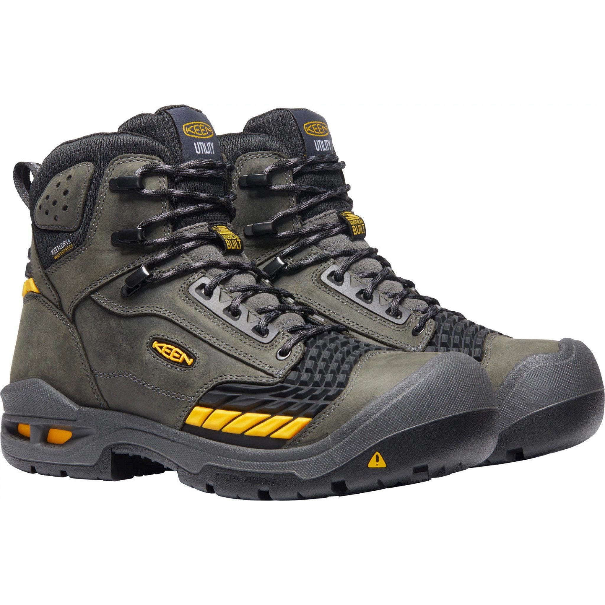 KEEN TROY 6 Waterproof Hiking Boots for Men with Carbon Fiber Toe - Lightweight & Durable Outdoor Shoes for Trail Running, Camping & Backpacking
