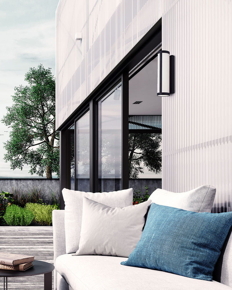 Canarm SINDRI 12W LED Black Outdoor Wall Light - Waterproof IP65, Dusk to Dawn Sensor, Energy Saving - Perfect for Porch, Garage, Garden, and Patio Lighting