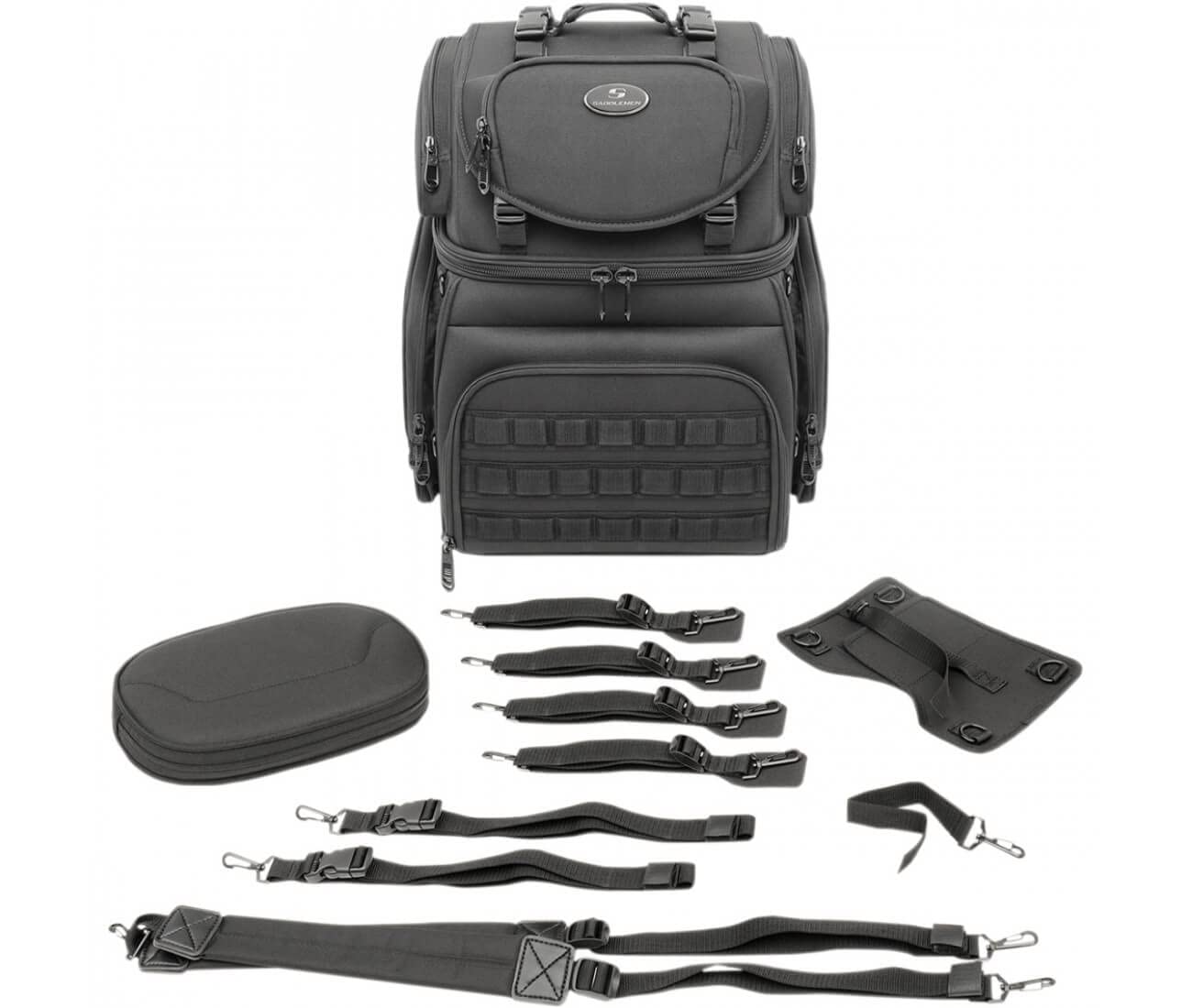BR3400 Tactical Sissy Bar Bag Replacement - Compatible with Saddlemen 3515-0202 - Durable Motorcycle Luggage for Harley, Cruiser & Touring Bikes - Perfect for Road Trips & Daily Commuting