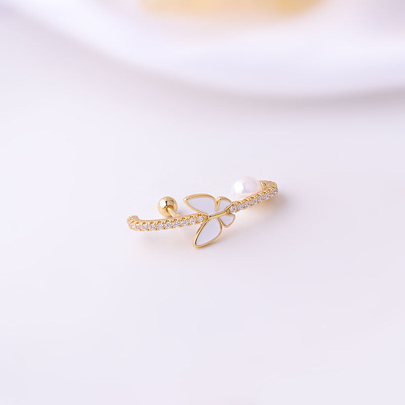 16G Butterfly Cartilage Helix Crawler Earrings - Stainless Steel Body Jewelry for Women | Perfect for Piercing, Stacking & Everyday Wear | HSPJ646