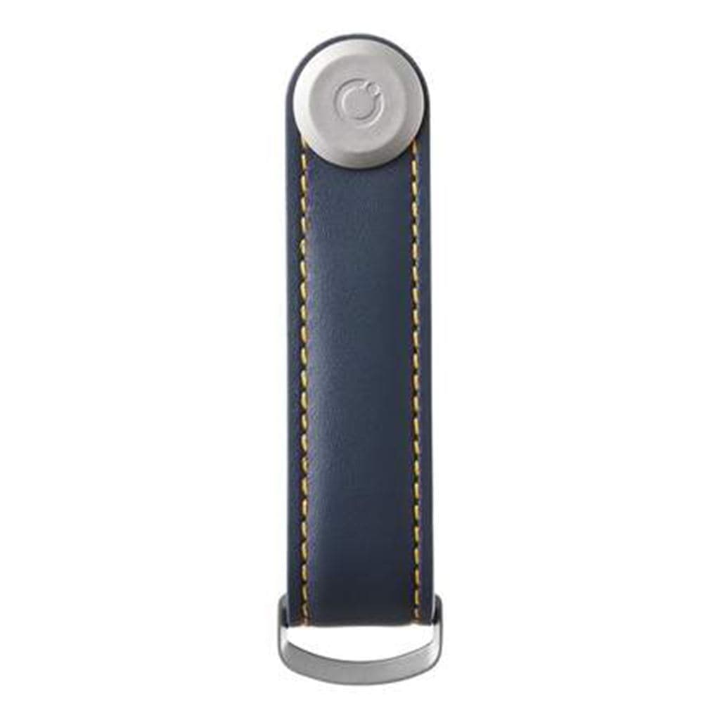 Orbitkey Leather 2.0 Key Organizer - Premium Leather Key Holder for Men & Women, Navy/Tan Color - Perfect for Home, Office & Travel Organization