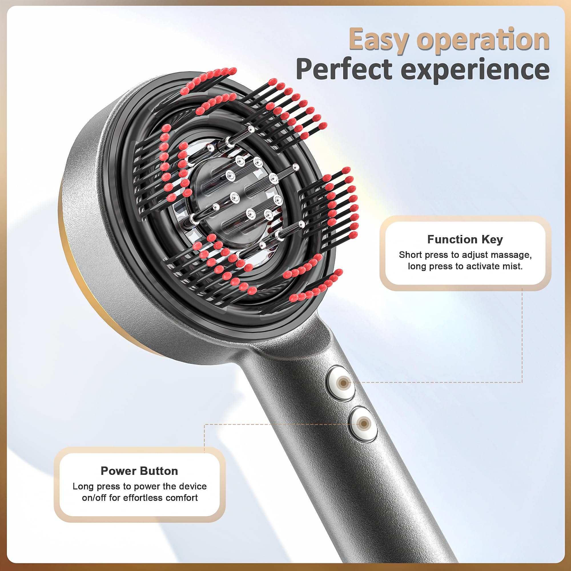 3-in-1 Electric Scalp Massager with Hair Oil Applicator & Atomization Function - Detachable Oil Chamber & Spray Nozzle for Easy Cleaning, Hair Growth Stimulator for Men & Women - Perfect for Home Hair Care & Salon Treatments