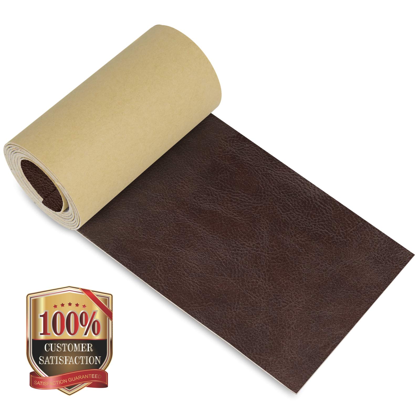 Premium Leather Repair Patch Kit - 4 x 50 Inches Self-Adhesive Tape with 6 Sizes & 75 Colors | Vinyl Upholstery Sticker for Sofas, Couches, Car Seats, Furniture, Bags & Jackets (Crazy Horse) | Perfect for Home DIY, Auto Interior & Fashion Accessories Repair